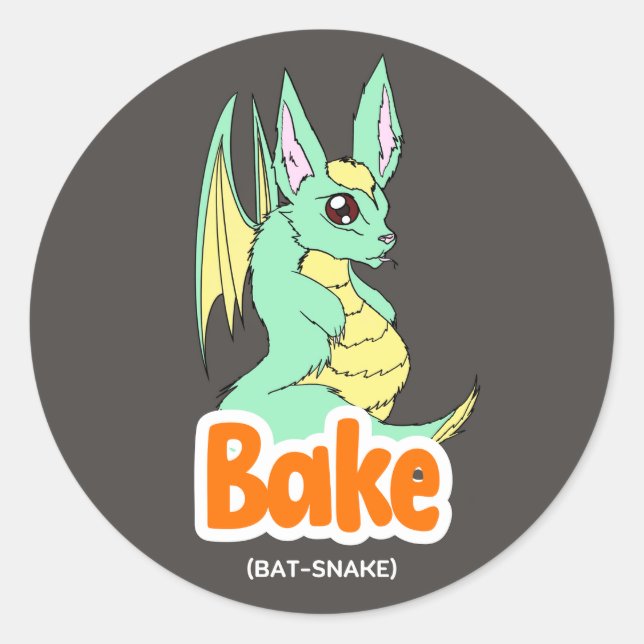 Bake (Bat + Snake) Cute Sticker (Front)