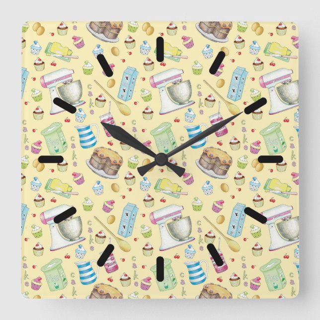 Bake Cake Acrylic Wall Clock (Front)