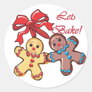 Bake Gingerbread Men Classic Round Sticker