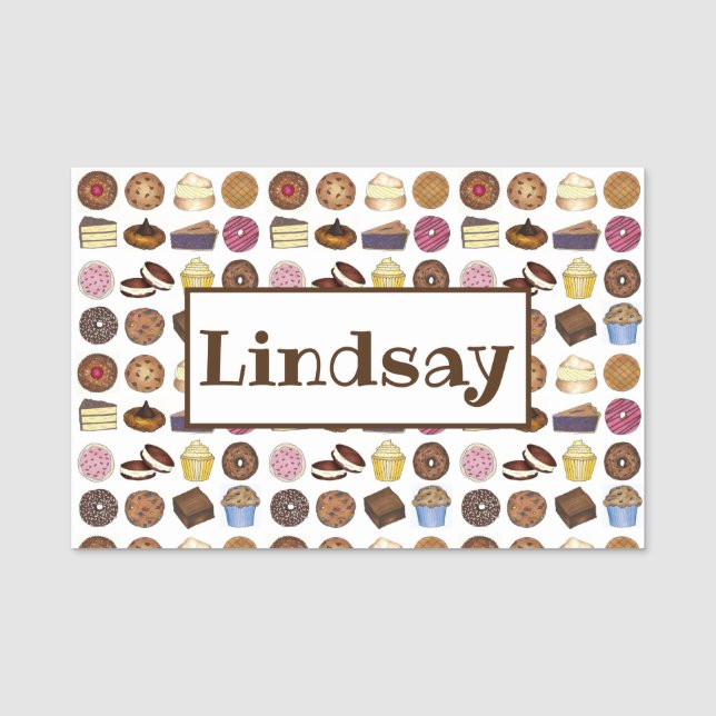Bake Sale Bakery Pastry Chef Dessert Pastries Name Tag (Front)