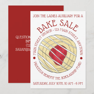 Bake Sale Breakfast Brunch Cherry Danish Pastry Invitation