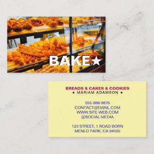 Bake Sale, Cake Stall, Baguette Bakery   Bread Business Card