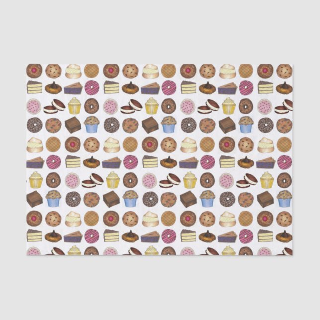 Bake Sale Cookie Cake Pie Doughnut Brownie Muffin Tissue Paper (Front)