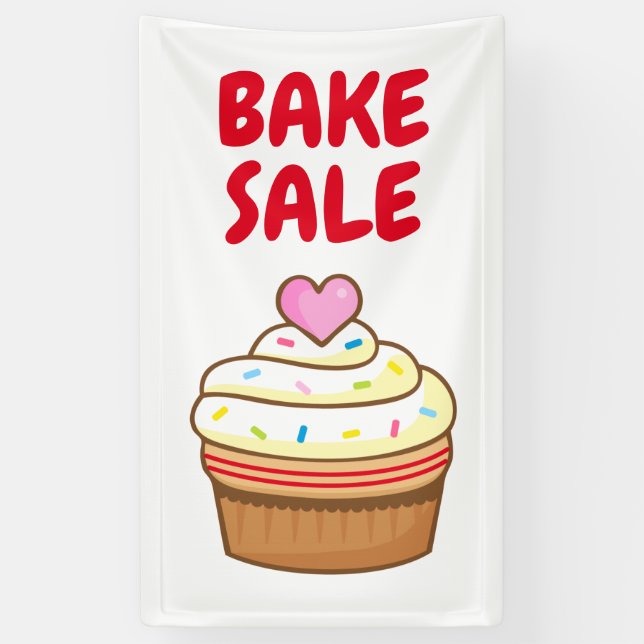 BAKE SALE cupcake baking sign poster (Vertical)
