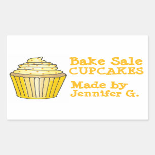 Bake Sale Cupcakes Personalized Baked By Stickers