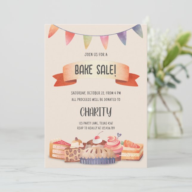 Bake Sale Party Festival Invitation (Standing Front)