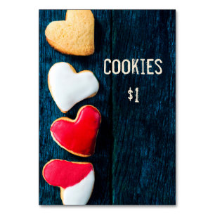 Bake Sale Price Table Sign Dark Background Number