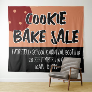 Bake Sale Sign, Cookie Booth Banner Template Tapestry