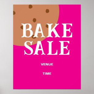 Bake Sale Sign, Cute Bake Sale Announcement, Pink Poster
