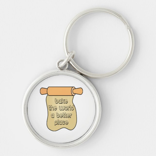 Bake the world a better place keychain (Front)