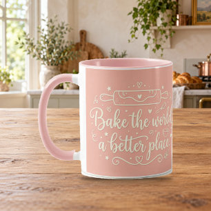 Bake the World a Better Place Pink Combo Mug