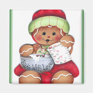 Bake with Love Gingerbread Magnet