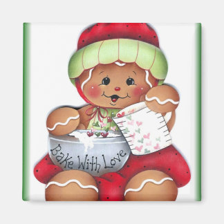 Bake with Love Gingerbread Magnet