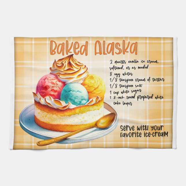 Baked Alaska Recipe Kitchen Towel (Horizontal)