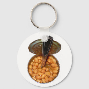 Baked Beans in Tin Can with Spoon Keychain