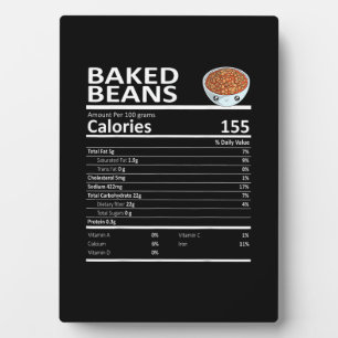 Baked Beans Nutritional Facts Thanksgiving X-Mas G Plaque