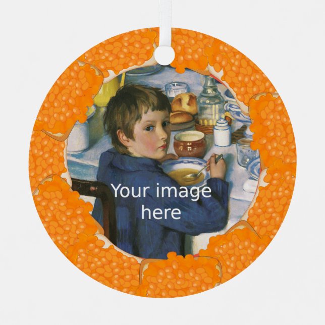 Baked Beans on Toast frame for your photo Metal Ornament (Front)