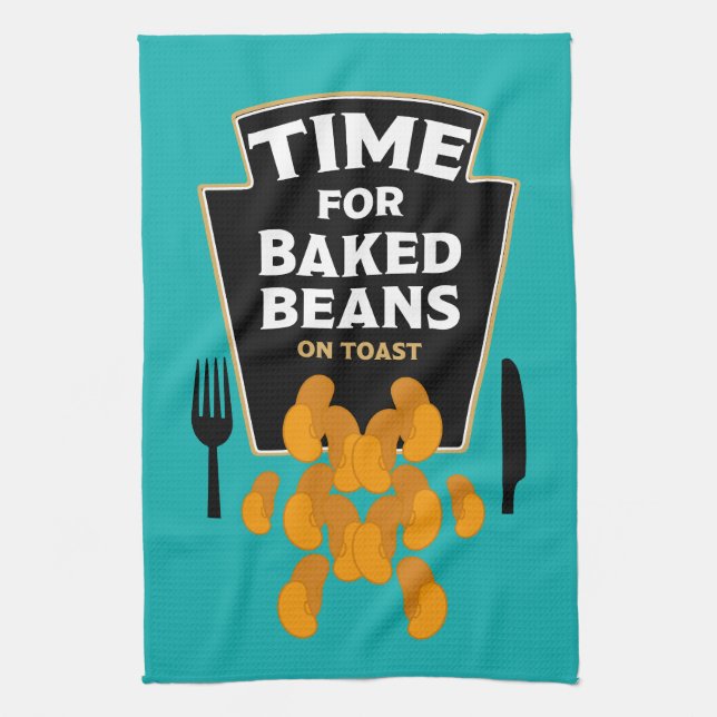 Baked Beans On Toast Kitchen Towel (Vertical)