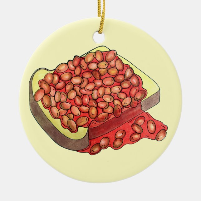 Baked Beans on Toast UK British Cuisine Food Ceramic Ornament (Front)
