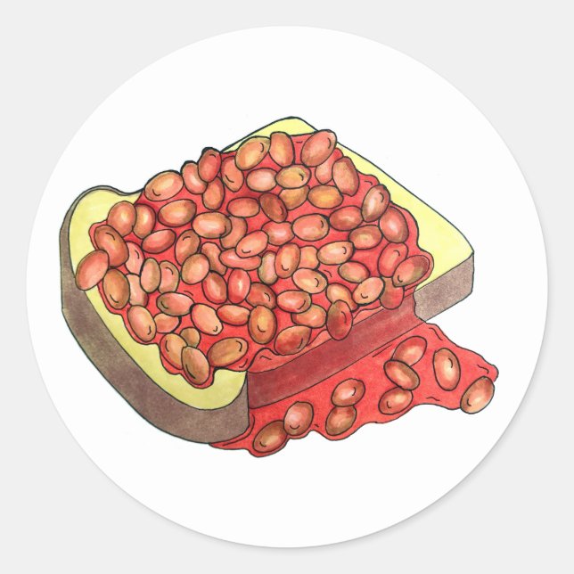 Baked Beans on Toast UK British Cuisine Food Classic Round Sticker (Front)
