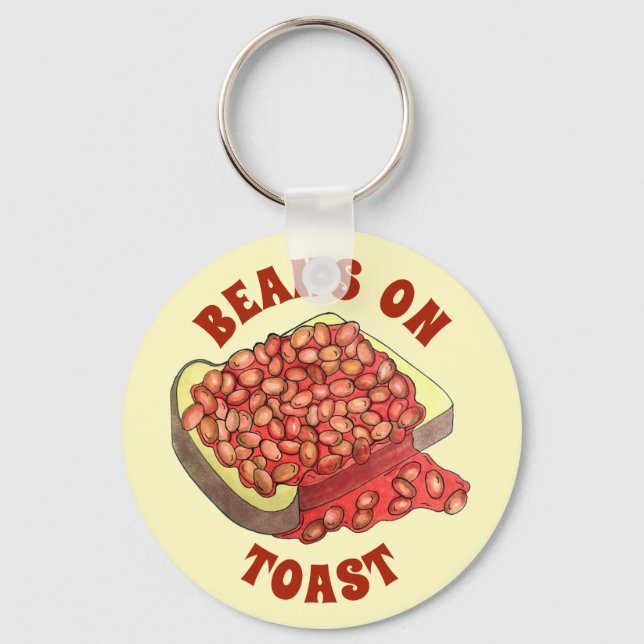 Baked Beans on Toast UK British Cuisine Food Keychain (Front)