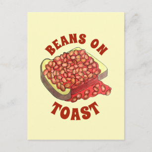 Baked Beans on Toast UK British Cuisine Food Postcard
