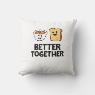 Baked Beans Toast Better Together Love Food Graphi Throw Pillow