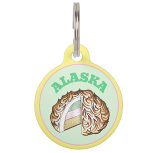 Baked Bombe Alaska Ice Cream Cake Dessert Food Pet Tag