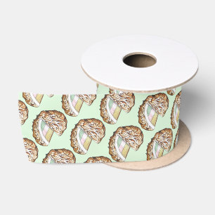 Baked Bombe Alaska Ice Cream Cake Dessert Food Satin Ribbon