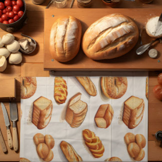 Baked Bread Kitchen Towel