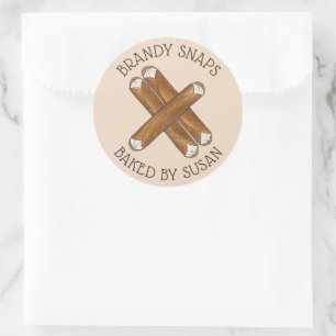 Baked By Bakery Homemade Brandy Snaps British Classic Round Sticker