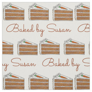 Baked By Personalized Carrot Cake Slice Baking Fabric