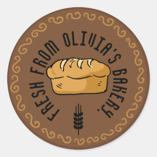 Baked Fresh Customizable Bakery Classic Round Sticker