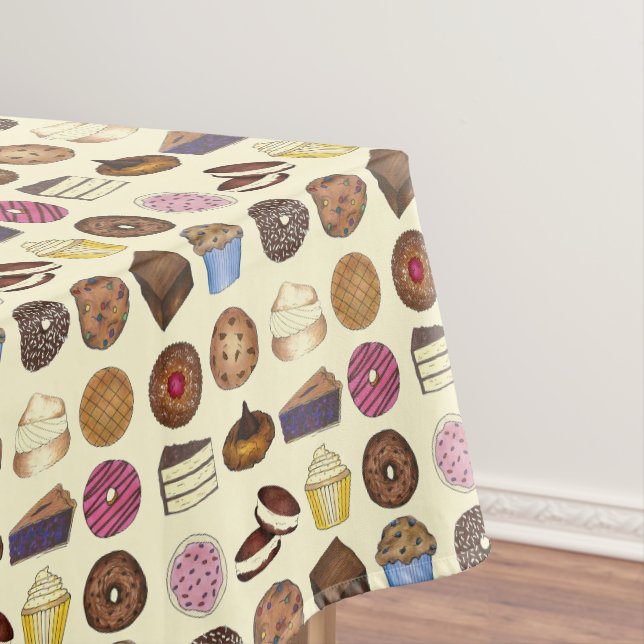 Baked Goods Bake Sale Doughnut Brownie Cupcake Pie Tablecloth (In Situ)