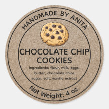 Baked Goods Chocolate Chip Cookies Label Kraft