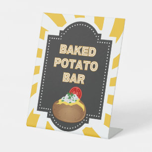 Baked Potato Bar - Pedestal Table Sign for Party