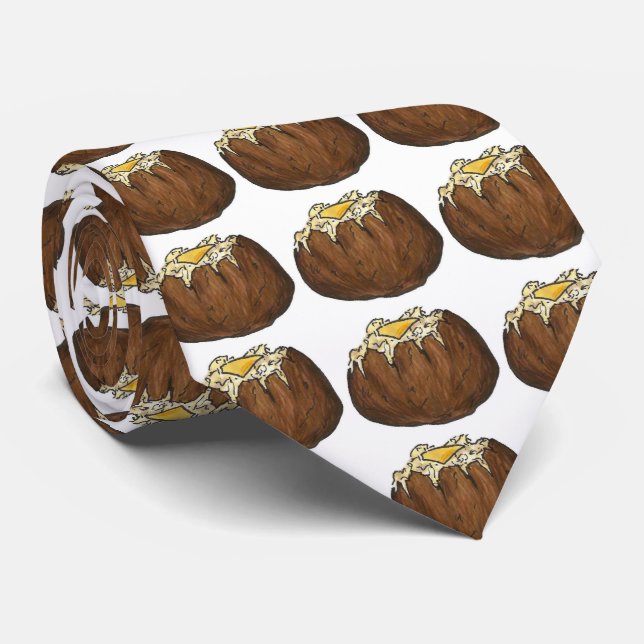 Baked Potatoes w/ Butter Potato Print Foodie Tie (Rolled)