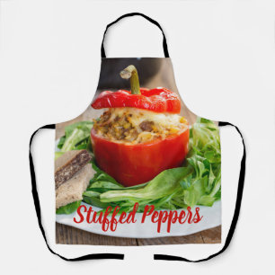 Baked Stuffed Peppers with meat sauce and cheese Apron