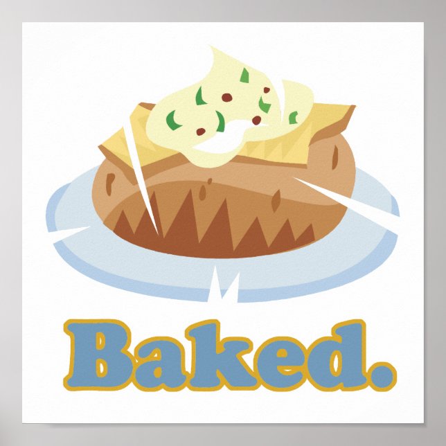 BAKED text baked potato Poster (Front)