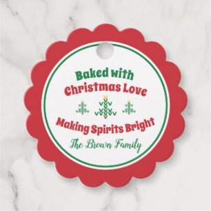 Baked with Chrismas Love - Christmas Tree Favour Tags