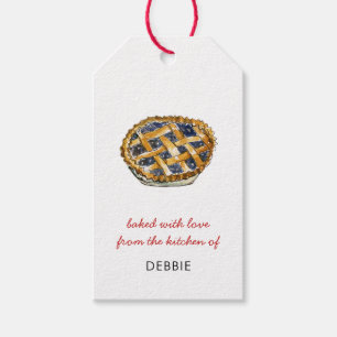 'Baked with love' Blueberry Pie Gift Tags