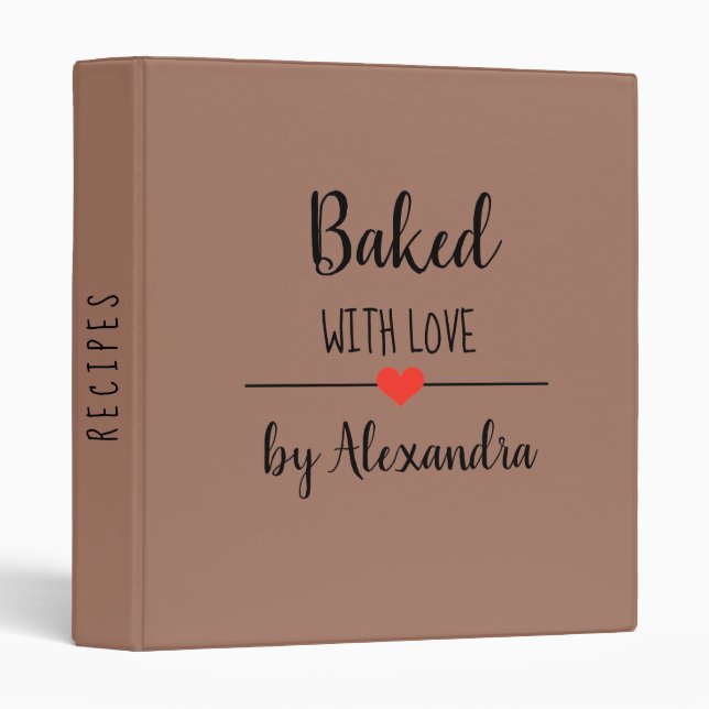 Baked with love brown name recipe    binder (Front/Spine)