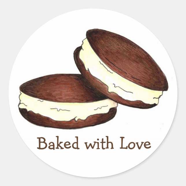 Baked with Love Chocolate Whoopie Pie Stickers (Front)