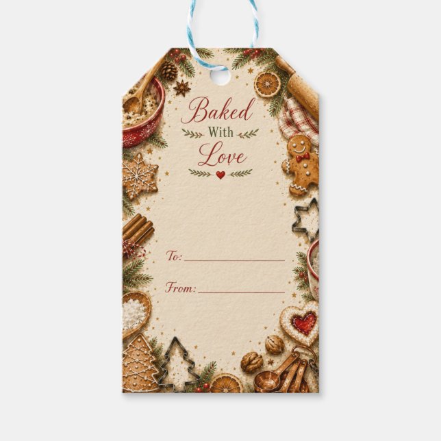 Baked With Love Christmas Gift Tag (Front)