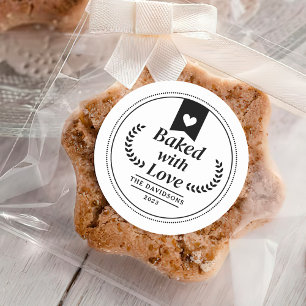 Baked With love Christmas Holiday Baking Classic Round Sticker
