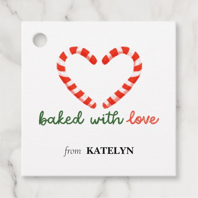 Baked with Love - Christmas Holiday Gift Tag (Front)