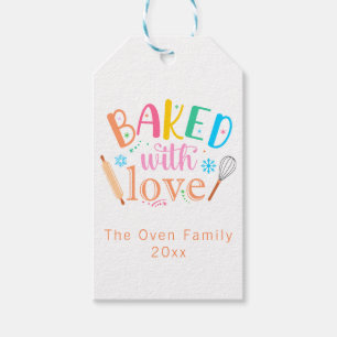 Baked with Love Colorful Holiday Modern Gift Tags