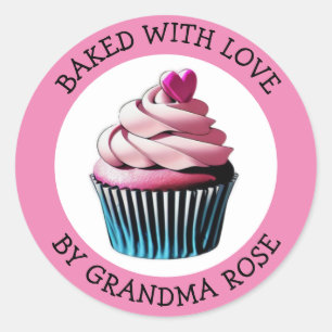 Baked with Love Cupcake Personalized Food Labels
