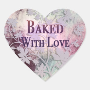 Baked With Love heart stickers (pinks)