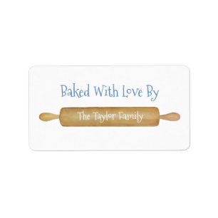 Baked With Love Holiday Cookies Favour Bag Seal Label